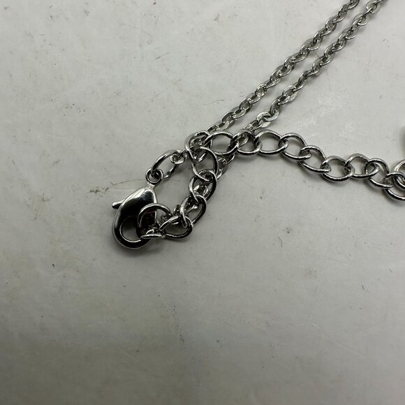 Swan Pendant Necklace With Clear Crystal On Silver-Tone Chain - Picture 4 of 4